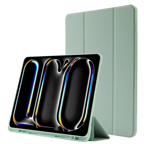 Skin Feel Tri-fold Leather Tablet Case with Pen Slot, For iPad Air 13 2026 / 2025 / 2024, For iPad Air 11 2026 / 2025 / 2024, For iPad Pro 13 2025 / 2024, For iPad Pro 11 2025 / 2024