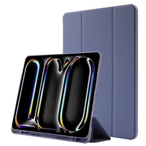 Skin Feel Tri-fold Leather Tablet Case with Pen Slot, For iPad Air 13 2026 / 2025 / 2024, For iPad Air 11 2026 / 2025 / 2024, For iPad Pro 13 2025 / 2024, For iPad Pro 11 2025 / 2024