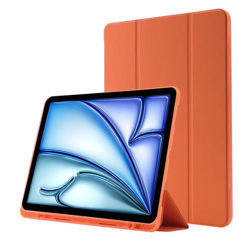 Skin Feel Tri-fold Leather Tablet Case with Pen Slot, For iPad Air 13 2026 / 2025 / 2024, For iPad Air 11 2026 / 2025 / 2024, For iPad Pro 13 2025 / 2024, For iPad Pro 11 2025 / 2024