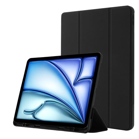 Skin Feel Tri-fold Leather Tablet Case with Pen Slot, For iPad Air 13 2026 / 2025 / 2024, For iPad Air 11 2026 / 2025 / 2024, For iPad Pro 13 2025 / 2024, For iPad Pro 11 2025 / 2024