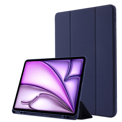 Skin Feel Tri-fold Leather Tablet Case with Pen Slot, For iPad Air 13 2026 / 2025 / 2024, For iPad Air 11 2026 / 2025 / 2024, For iPad Pro 13 2025 / 2024, For iPad Pro 11 2025 / 2024