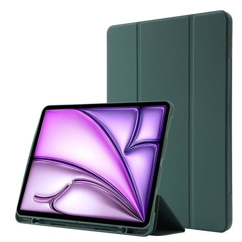 Skin Feel Tri-fold Leather Tablet Case with Pen Slot, For iPad Air 13 2026 / 2025 / 2024, For iPad Air 11 2026 / 2025 / 2024, For iPad Pro 13 2025 / 2024, For iPad Pro 11 2025 / 2024