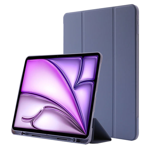 Skin Feel Tri-fold Leather Tablet Case with Pen Slot, For iPad Air 13 2026 / 2025 / 2024, For iPad Air 11 2026 / 2025 / 2024, For iPad Pro 13 2025 / 2024, For iPad Pro 11 2025 / 2024