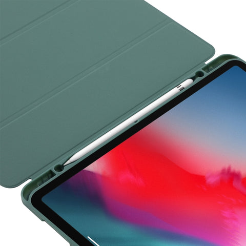 Skin Feel Tri-fold Leather Tablet Case with Pen Slot, For iPad Air 13 2026 / 2025 / 2024, For iPad Air 11 2026 / 2025 / 2024, For iPad Pro 13 2025 / 2024, For iPad Pro 11 2025 / 2024