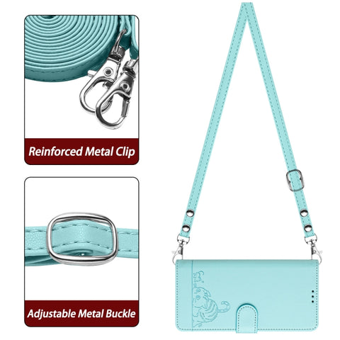 Cat Rat Embossed Pattern RFID Leather Phone Case with Lanyard, For iPhone 13 mini, For iPhone 12/12 Pro, For iPhone 12 Pro Max, For iPhone 12 mini, For iPhone 11 Pro Max, For iPhone 11, For iPhone 11 Pro, For iPhone XS / X