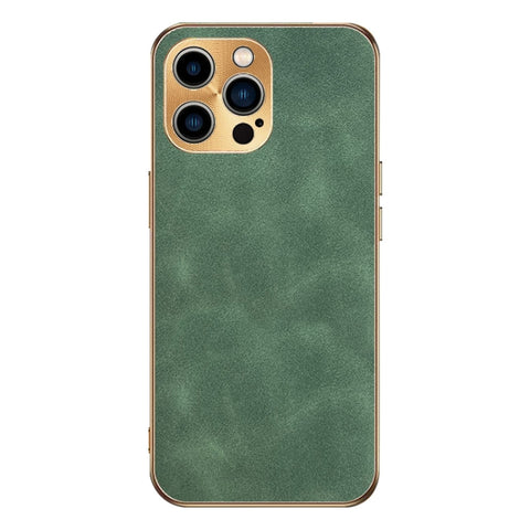 Electroplating Lambskin Leather Phone Case, For iPhone 14 Pro Max, For iPhone 13 Pro Max, For iPhone 13 Pro, For iPhone 13, For iPhone 12, For iPhone 12 Pro Max, For iPhone 12 Pro
