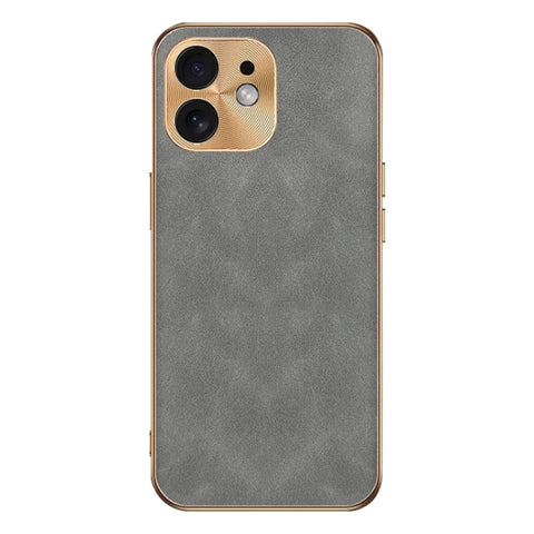 Electroplating Lambskin Leather Phone Case, For iPhone 14 Pro Max, For iPhone 13 Pro Max, For iPhone 13 Pro, For iPhone 13, For iPhone 12, For iPhone 12 Pro Max, For iPhone 12 Pro