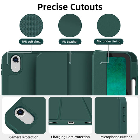 3-fold TPU Smart Leather Tablet Case with Pen Slot, For iPad Air 11 2026 / 2025 / 2024, For iPad Pro 13 2025 / 2024, For iPad Pro 11 2025 / 2024, For iPad 2025 / 2022, For iPad mini 2024 / mini 6, For iPad Pro 12.9