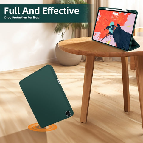 3-fold TPU Smart Leather Tablet Case with Pen Slot, For iPad Pro 11 2022 / 2021 / 2020, For iPad Air 5 / 4, For iPad 10.2 2021 / 2020 / 2019