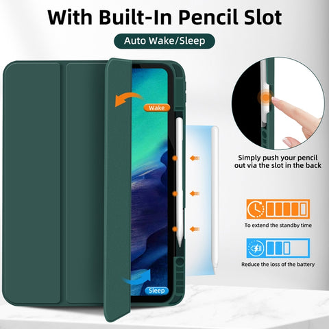 3-fold TPU Smart Leather Tablet Case with Pen Slot, For iPad Pro 11 2022 / 2021 / 2020, For iPad Air 5 / 4, For iPad 10.2 2021 / 2020 / 2019