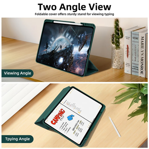 3-fold TPU Smart Leather Tablet Case with Pen Slot, For iPad Pro 11 2022 / 2021 / 2020, For iPad Air 5 / 4, For iPad 10.2 2021 / 2020 / 2019