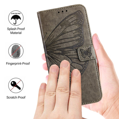 Embossed Butterfly Leather Phone Case, For Samsung Galaxy Z Fold6, For Samsung Galaxy Z Fold5