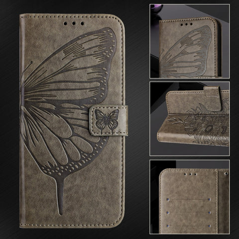 Embossed Butterfly Leather Phone Case, For Samsung Galaxy Z Fold6, For Samsung Galaxy Z Fold5