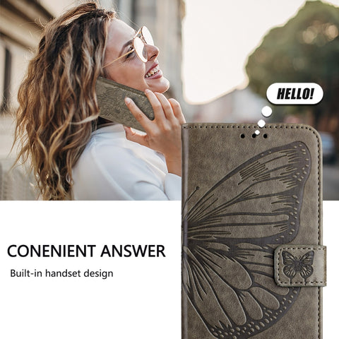Embossed Butterfly Leather Phone Case, For Samsung Galaxy Z Fold6, For Samsung Galaxy Z Fold5