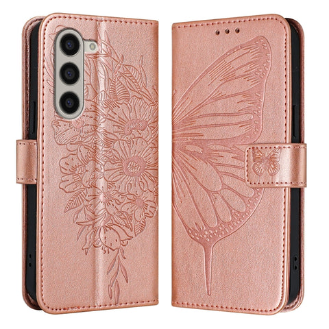 Embossed Butterfly Leather Phone Case, For Samsung Galaxy Z Fold6, For Samsung Galaxy Z Fold5