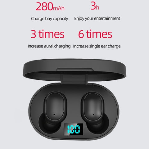 E6S LED Display TWS Wireless Bluetooth Earphone, E6S (White), E6S (Pink), E6S (Blue), E6S (Green)