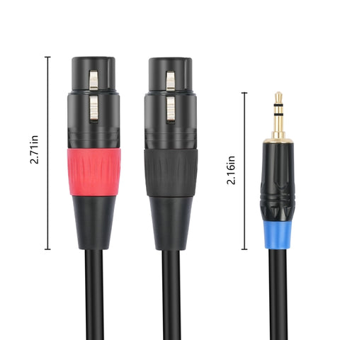 TC195BUXK107RE 3.5mm Male to Dual XLR 3pin Female Audio Cable, 1m, 2m, 3m