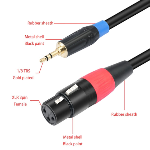 TC195BUXK107RE 3.5mm Male to Dual XLR 3pin Female Audio Cable, 1m, 2m, 3m