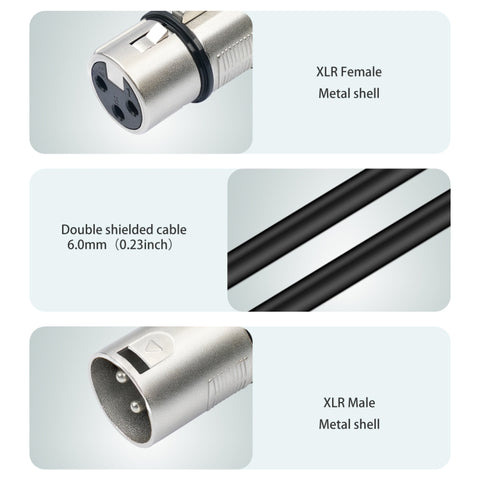 2055YMFF-05 XLR 3pin Male to Dual Female Audio Cable, Length: 50cm