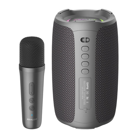 Zealot S61M RGB Rhythmic Light Karaoke Wireless Speaker, Single Mic, Dual Mic