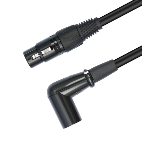 XK042L XLR 3pin Straight Female to Elbow Male Audio Cable, 0.3m, 1m, 2m, 3m, 5m, 10m