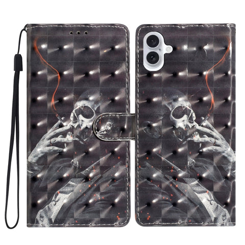 3D Pattern Leather Phone Case, For iPhone 16 Plus, For iPhone 16