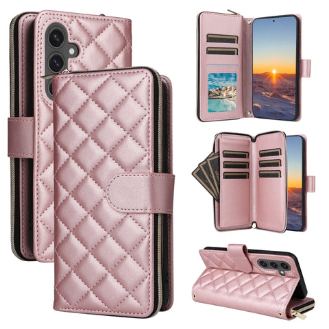 Crossbody Rhombic Zipper Tower Buckle Leather Phone Case with Lanyard, For Samsung Galaxy S26+ 5G, For Samsung Galaxy S26 Ultra 5G, For Samsung Galaxy S26 5G, For Samsung Galaxy S25 FE 5G, For Samsung Galaxy S25 Edge 5G, For Samsung Galaxy S25 5G      ...