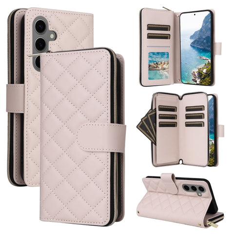 Crossbody Rhombic Zipper Tower Buckle Leather Phone Case with Lanyard, For Samsung Galaxy S26+ 5G, For Samsung Galaxy S26 Ultra 5G, For Samsung Galaxy S26 5G, For Samsung Galaxy S25 FE 5G, For Samsung Galaxy S25 Edge 5G, For Samsung Galaxy S25 5G      ...