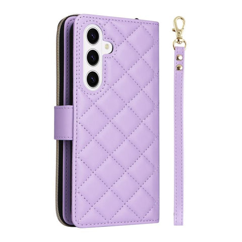 Crossbody Rhombic Zipper Tower Buckle Leather Phone Case with Lanyard, For Samsung Galaxy S26+ 5G, For Samsung Galaxy S26 Ultra 5G, For Samsung Galaxy S26 5G, For Samsung Galaxy S25 FE 5G, For Samsung Galaxy S25 Edge 5G, For Samsung Galaxy S25 5G      ...