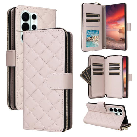 Crossbody Rhombic Zipper Tower Buckle Leather Phone Case with Lanyard, For Samsung Galaxy S26+ 5G, For Samsung Galaxy S26 Ultra 5G, For Samsung Galaxy S26 5G, For Samsung Galaxy S25 FE 5G, For Samsung Galaxy S25 Edge 5G, For Samsung Galaxy S25 5G      ...