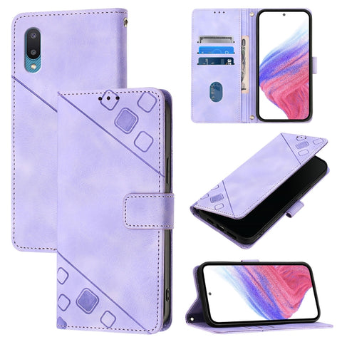 Skin Feel Embossed Leather Phone Case, For Samsung Galaxy M34 5G / F34 5G, For Samsung Galaxy F54 5G / M54 5G Global, For Samsung Galaxy Xcover6 Pro, For Samsung Galaxy M22 / M32 4G Global, For Samsung Galaxy Xcover 5, For Samsung Galaxy A41           ...