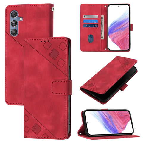 Skin Feel Embossed Leather Phone Case, For Samsung Galaxy M34 5G / F34 5G, For Samsung Galaxy F54 5G / M54 5G Global, For Samsung Galaxy Xcover6 Pro, For Samsung Galaxy M22 / M32 4G Global, For Samsung Galaxy Xcover 5, For Samsung Galaxy A41           ...