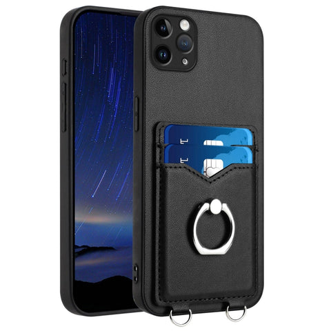 R20 Ring Card Holder Phone Case, For iPhone 13 mini, For iPhone 12, For iPhone 12 Pro Max, For iPhone 12 Pro, For iPhone 12 mini, For iPhone 11 Pro Max, For iPhone 11, For iPhone 11 Pro