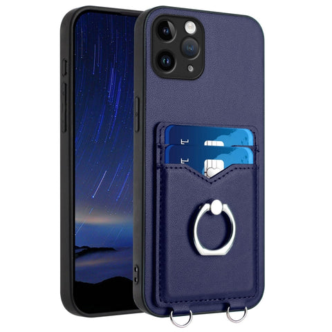R20 Ring Card Holder Phone Case, For iPhone 13 mini, For iPhone 12, For iPhone 12 Pro Max, For iPhone 12 Pro, For iPhone 12 mini, For iPhone 11 Pro Max, For iPhone 11, For iPhone 11 Pro