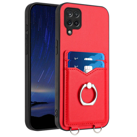 R20 Ring Card Holder Phone Case, For Samsung Galaxy S21 FE 5G, For Samsung Galaxy A52, For Samsung Galaxy A12