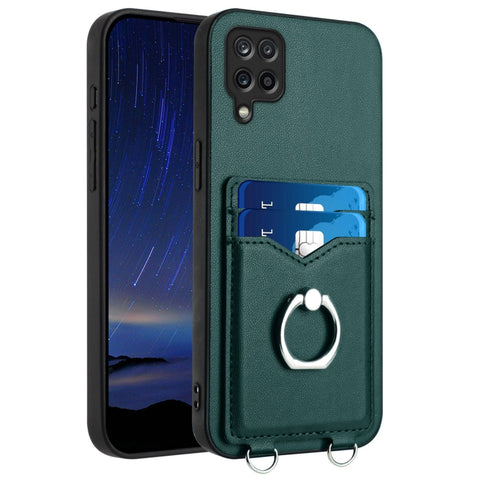 R20 Ring Card Holder Phone Case, For Samsung Galaxy S21 FE 5G, For Samsung Galaxy A52, For Samsung Galaxy A12