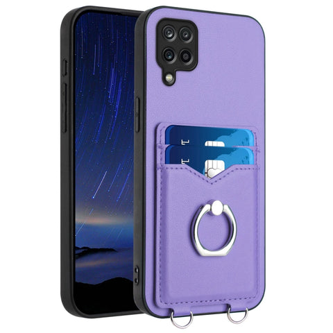 R20 Ring Card Holder Phone Case, For Samsung Galaxy S21 FE 5G, For Samsung Galaxy A52, For Samsung Galaxy A12