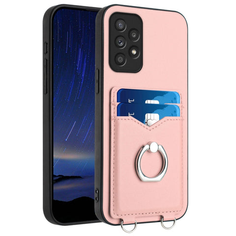 R20 Ring Card Holder Phone Case, For Samsung Galaxy S21 FE 5G, For Samsung Galaxy A52, For Samsung Galaxy A12