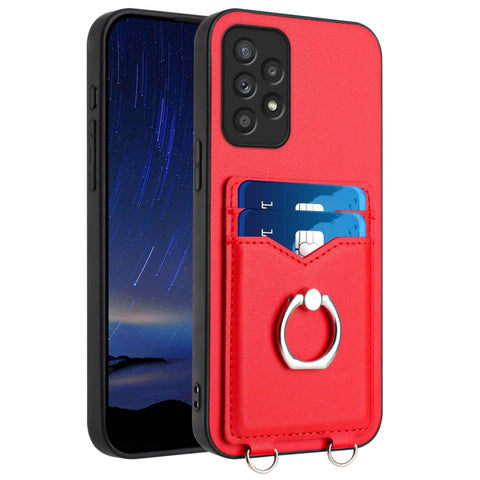 R20 Ring Card Holder Phone Case, For Samsung Galaxy S21 FE 5G, For Samsung Galaxy A52, For Samsung Galaxy A12