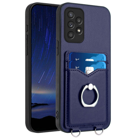 R20 Ring Card Holder Phone Case, For Samsung Galaxy S21 FE 5G, For Samsung Galaxy A52, For Samsung Galaxy A12