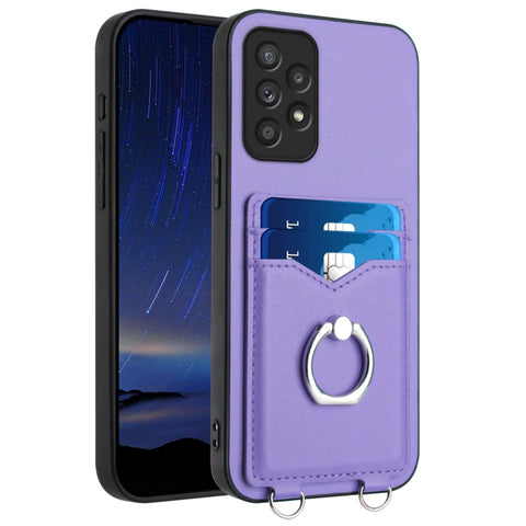 R20 Ring Card Holder Phone Case, For Samsung Galaxy S21 FE 5G, For Samsung Galaxy A52, For Samsung Galaxy A12