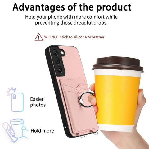 R20 Ring Card Holder Phone Case, For Samsung Galaxy S21 FE 5G, For Samsung Galaxy A52, For Samsung Galaxy A12