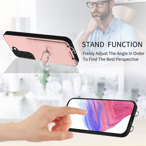 R20 Ring Card Holder Phone Case, For Samsung Galaxy S21 FE 5G, For Samsung Galaxy A52, For Samsung Galaxy A12