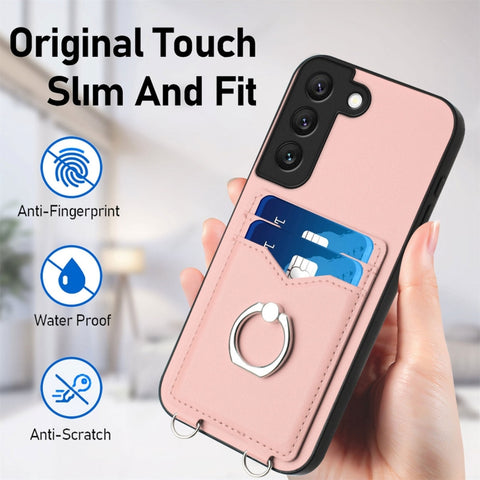 R20 Ring Card Holder Phone Case, For Samsung Galaxy S21 FE 5G, For Samsung Galaxy A52, For Samsung Galaxy A12