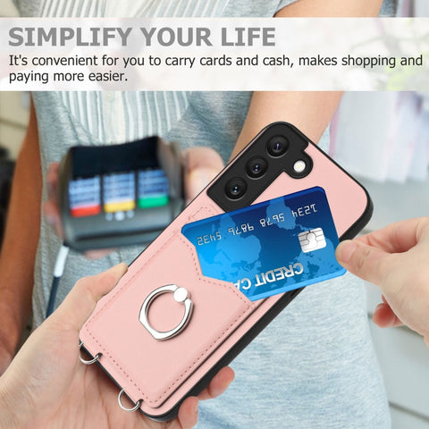 R20 Ring Card Holder Phone Case, For Samsung Galaxy S21 FE 5G, For Samsung Galaxy A52, For Samsung Galaxy A12