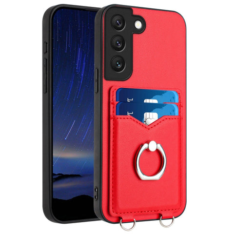 R20 Ring Card Holder Phone Case, For Samsung Galaxy S21 FE 5G, For Samsung Galaxy A52, For Samsung Galaxy A12