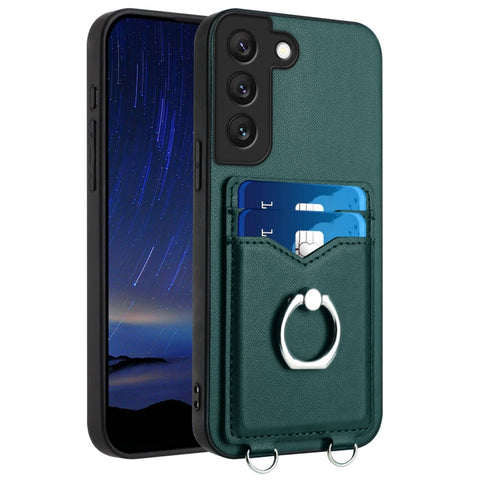 R20 Ring Card Holder Phone Case, For Samsung Galaxy S21 FE 5G, For Samsung Galaxy A52, For Samsung Galaxy A12