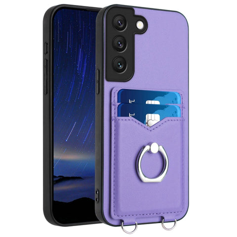 R20 Ring Card Holder Phone Case, For Samsung Galaxy S21 FE 5G, For Samsung Galaxy A52, For Samsung Galaxy A12