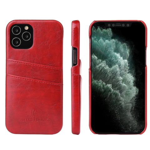 Fierre Shann Retro Oil Wax Texture PU Leather Case with Card Slots, For iPhone 12 Pro Max, For iPhone 12 / 12 Pro, For iPhone 12 mini