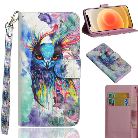 3D Painting Pattern Horizontal Flip TPU + PU Leather Case with Holder & Card Slots & Wallet, For iPhone 12 mini, For iPhone 12 / 12 Pro, For iPhone 12 Pro Max, For Xiaomi Redmi 9